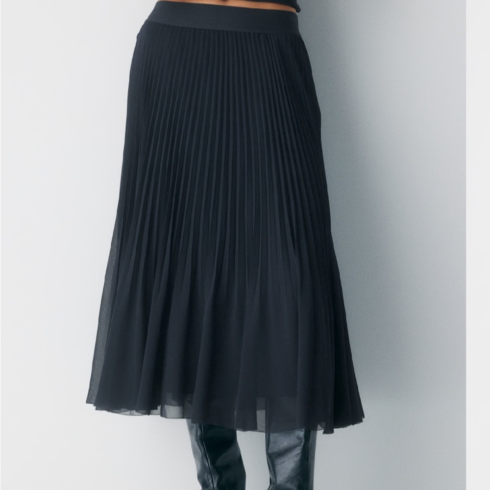 Aritzia, Wilfred Black Pleated Midi Skirt